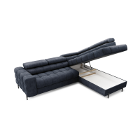 Canapé convertible Bleu foncé FERRUM 5 places angle droit grand format 276x93x200cm 