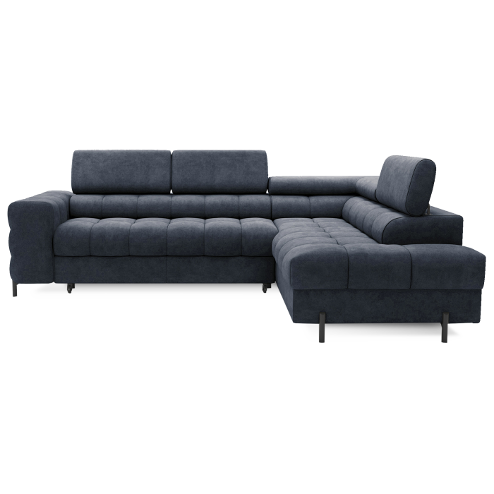 Canapé convertible Bleu foncé FERRUM 5 places angle droit grand format 276x93x200cm 