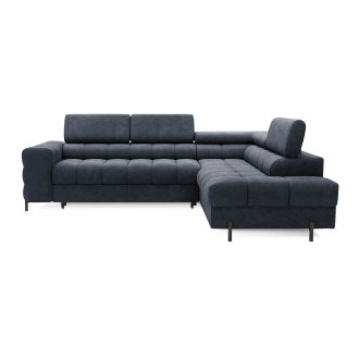 Canapé convertible Bleu foncé FERRUM 5 places angle droit grand format 276x93x200cm 