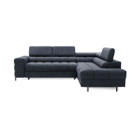 Canapé convertible Bleu foncé FERRUM 5 places angle droit grand format 276x93x200cm 