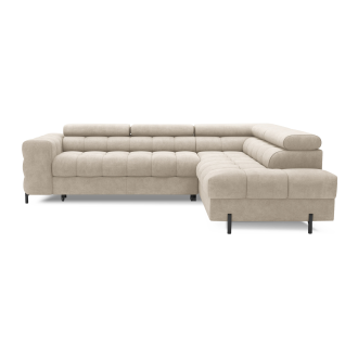 Canapé d'angle droit convertible Beige 5 places FERRUM rangement intégré 276x93x200cm 