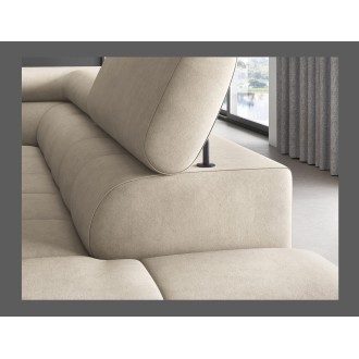 Canapé d'angle droit convertible Beige 5 places FERRUM rangement intégré 276x93x200cm 
