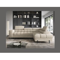 Canapé d'angle droit convertible Beige 5 places FERRUM rangement intégré 276x93x200cm 