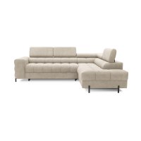 Canapé d'angle droit convertible Beige 5 places FERRUM rangement intégré 276x93x200cm 