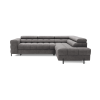 Canapé FERRUM Gris convertible 5 places angle droit appuie-têtes réglables 276x93x200cm 