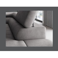 Canapé FERRUM Gris convertible 5 places angle droit appuie-têtes réglables 276x93x200cm 