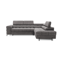 Canapé FERRUM Gris convertible 5 places angle droit appuie-têtes réglables 276x93x200cm 