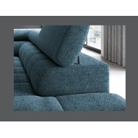 Canapé d'angle droit FERRUM Bleu foncé avec coffre mousse HR 276x93x200cm 