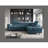 Canapé d'angle droit FERRUM Bleu foncé avec coffre mousse HR 276x93x200cm 
