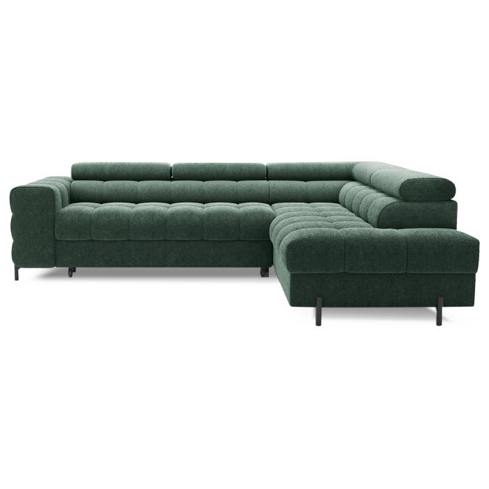 Canapé convertible Vert foncé FERRUM 5 places angle droit style industriel 276x93x200cm 