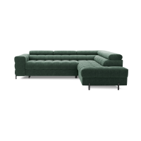 Canapé convertible Vert foncé FERRUM 5 places angle droit style industriel 276x93x200cm 
