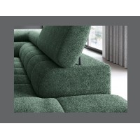 Canapé convertible Vert foncé FERRUM 5 places angle droit style industriel 276x93x200cm 