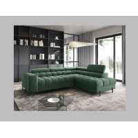 Canapé convertible Vert foncé FERRUM 5 places angle droit style industriel 276x93x200cm 