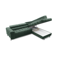 Canapé convertible Vert foncé FERRUM 5 places angle droit style industriel 276x93x200cm 