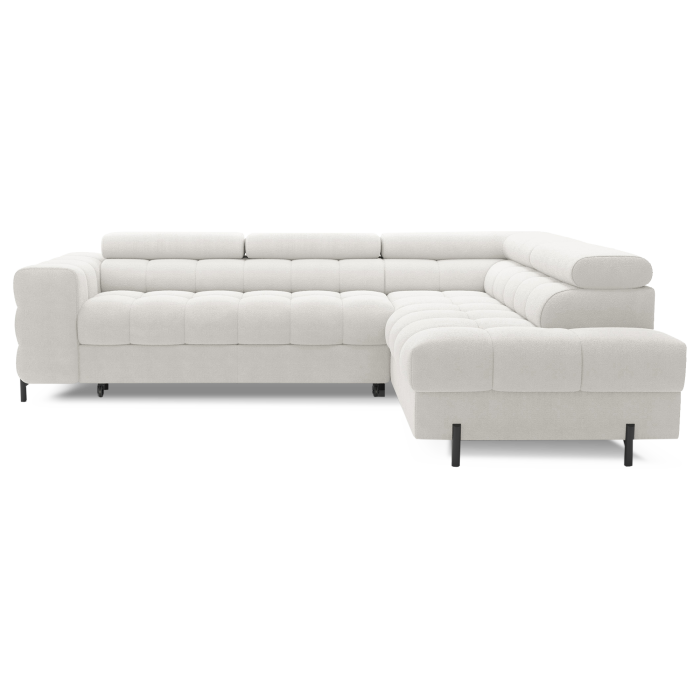 Canapé d'angle droit convertible Blanc alpin 5 places FERRUM méridienne confort 276x93x200cm 