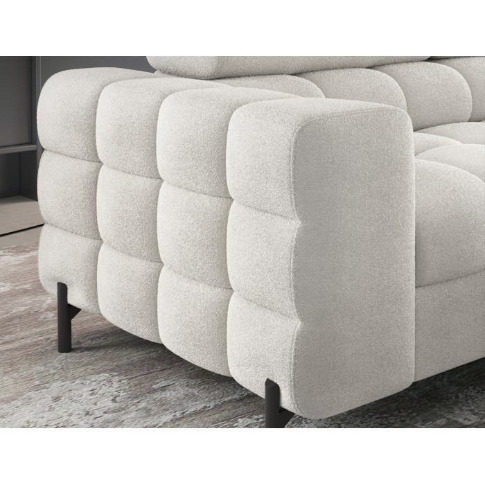 Canapé d'angle droit convertible Blanc alpin 5 places FERRUM méridienne confort 276x93x200cm 