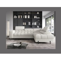 Canapé d'angle droit convertible Blanc alpin 5 places FERRUM méridienne confort 276x93x200cm 