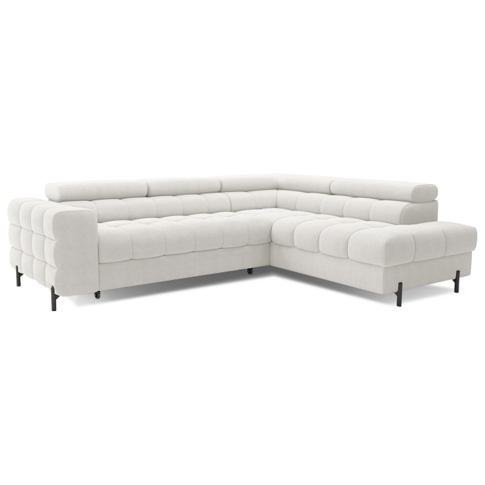 Canapé d'angle droit convertible Blanc alpin 5 places FERRUM méridienne confort 276x93x200cm 