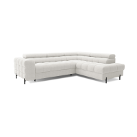 Canapé d'angle droit convertible Blanc alpin 5 places FERRUM méridienne confort 276x93x200cm 