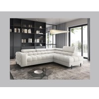 Canapé d'angle droit convertible Blanc alpin 5 places FERRUM méridienne confort 276x93x200cm 
