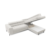 Canapé d'angle droit convertible Blanc alpin 5 places FERRUM méridienne confort 276x93x200cm 