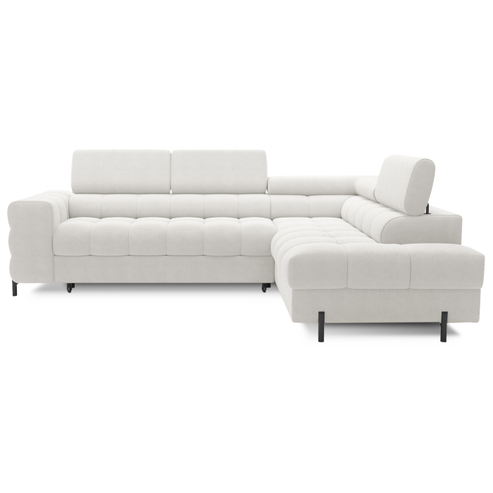 Canapé d'angle droit convertible Blanc alpin 5 places FERRUM méridienne confort 276x93x200cm 