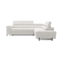 Canapé d'angle droit convertible Blanc alpin 5 places FERRUM méridienne confort 276x93x200cm 