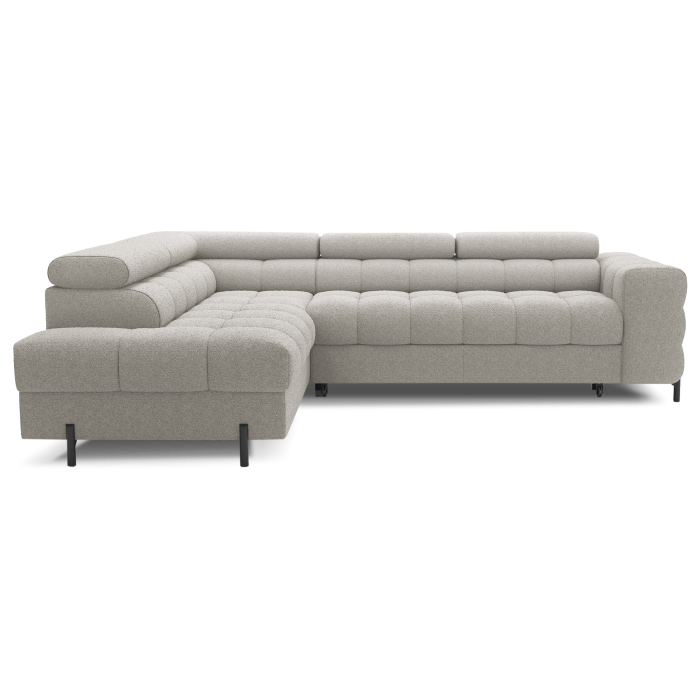 Canapé FERRUM Beige convertible 5 places angle gauche avec méridienne 276x93x200cm 