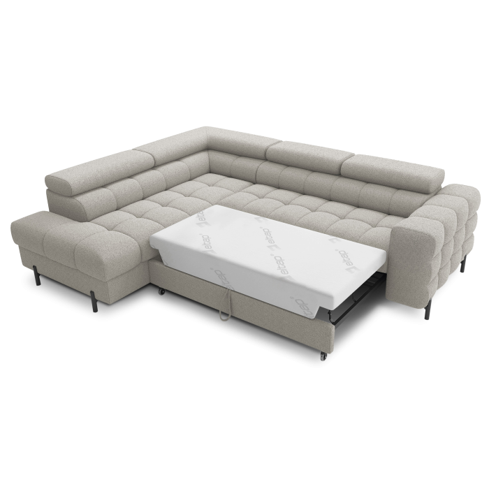 Canapé FERRUM Beige convertible 5 places angle gauche avec méridienne 276x93x200cm 