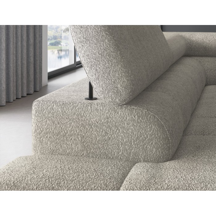 Canapé FERRUM Beige convertible 5 places angle gauche avec méridienne 276x93x200cm 