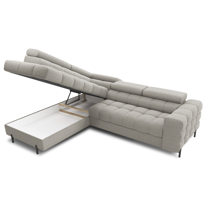 Canapé FERRUM Beige convertible 5 places angle gauche avec méridienne 276x93x200cm 