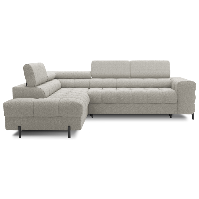 Canapé FERRUM Beige convertible 5 places angle gauche avec méridienne 276x93x200cm 