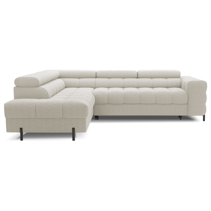Canapé d'angle gauche FERRUM Beige clair avec coffre avec coffre 276x93x200cm 