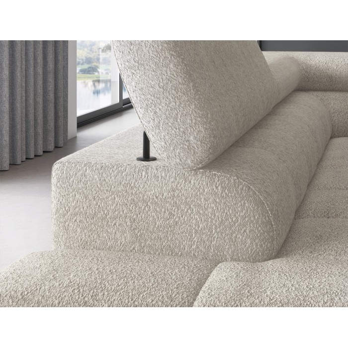 Canapé d'angle gauche FERRUM Beige clair avec coffre avec coffre 276x93x200cm 