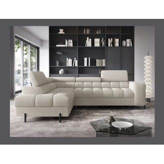 Canapé d'angle gauche FERRUM Beige clair avec coffre avec coffre 276x93x200cm 