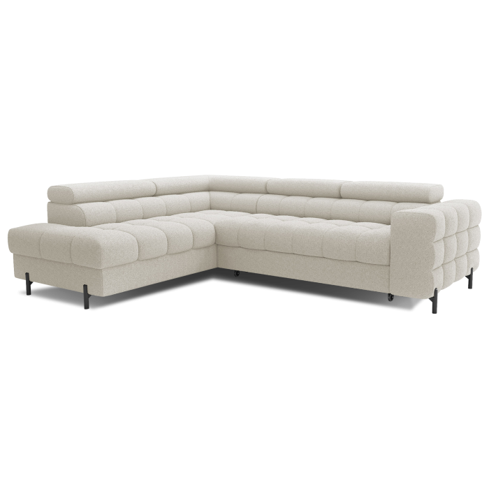 Canapé d'angle gauche FERRUM Beige clair avec coffre avec coffre 276x93x200cm 