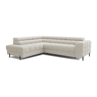 Canapé d'angle gauche FERRUM Beige clair avec coffre avec coffre 276x93x200cm 