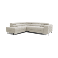Canapé d'angle gauche FERRUM Beige clair avec coffre avec coffre 276x93x200cm 