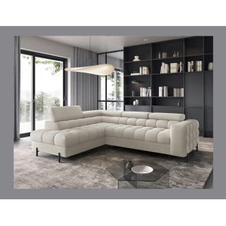 Canapé d'angle gauche FERRUM Beige clair avec coffre avec coffre 276x93x200cm 