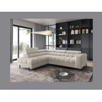 Canapé d'angle gauche FERRUM Beige clair avec coffre avec coffre 276x93x200cm 