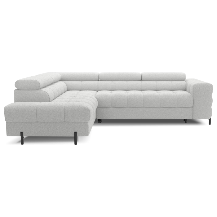 Canapé convertible Gris clair FERRUM 5 places angle gauche avec têtières 276x93x200cm 