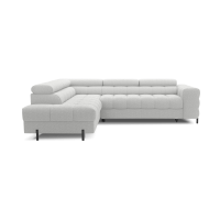 Canapé convertible Gris clair FERRUM 5 places angle gauche avec têtières 276x93x200cm 
