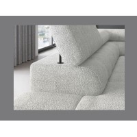 Canapé convertible Gris clair FERRUM 5 places angle gauche avec têtières 276x93x200cm 