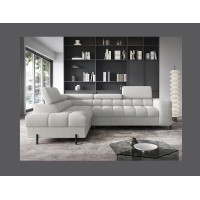 Canapé convertible Gris clair FERRUM 5 places angle gauche avec têtières 276x93x200cm 