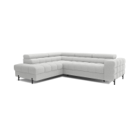 Canapé convertible Gris clair FERRUM 5 places angle gauche avec têtières 276x93x200cm 