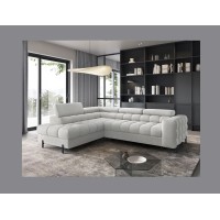 Canapé convertible Gris clair FERRUM 5 places angle gauche avec têtières 276x93x200cm 