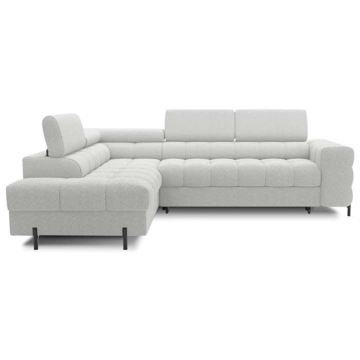 Canapé convertible Gris clair FERRUM 5 places angle gauche avec têtières 276x93x200cm 