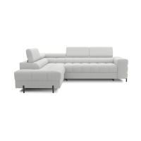 Canapé convertible Gris clair FERRUM 5 places angle gauche avec têtières 276x93x200cm 