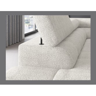 Canapé d'angle gauche convertible Blanc alpin 5 places FERRUM avec couchage 276x93x200cm 