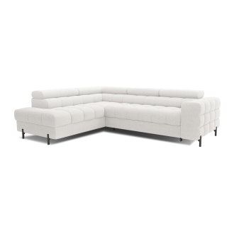 Canapé d'angle gauche convertible Blanc alpin 5 places FERRUM avec couchage 276x93x200cm 